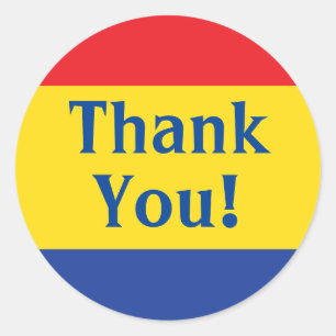 Primaire kleuren verjaardagsfeest ronde sticker