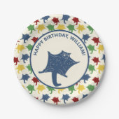 Primaire kleuren voor gepersonaliseerde vliegende  papieren bordje (Voorkant)