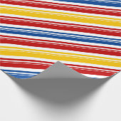 Primaire Kleuren Witte Snoep Riet Stripe Vakantie Cadeaupapier (Hoek)