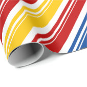 Primaire Kleuren Witte Snoep Riet Stripe Vakantie Cadeaupapier (Rol Hoek)