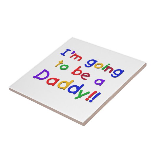 Primaire kleuren worden papa cadeaus tegeltje (Zijkant)