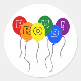 Primaire kleurenballonnen van LGBTQ Ronde Sticker