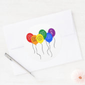Primaire kleurenballonnen van LGBTQ Ronde Sticker (Envelop)