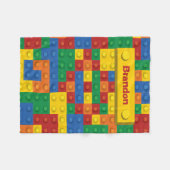 Primaire kleurenbrick Patroon W/ Aangepaste naam Fleece Deken (Voorkant (Horizontaal))