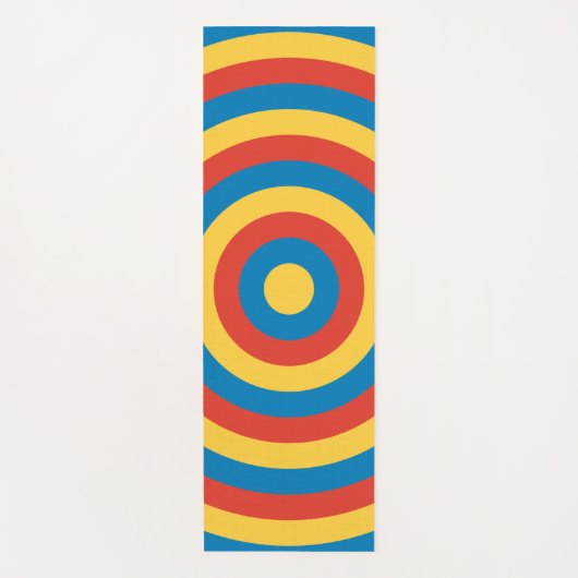 Primaire kleurenringen met naam op rug yogamat (Voorkant)