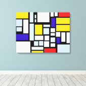 Primaire Kleurenvierkanten en Rechthoeken Muurkuns Canvas Afdruk (Insitu (Houten vloer))