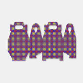 Primaire kleurstof-Gingham-3-party ventilatordraag Bedankdoosjes (Uitgevouwen)