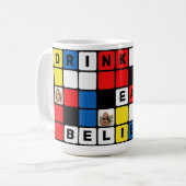 Primaire kleurvlakken met letters en foto's koffiemok (Voorkant links)