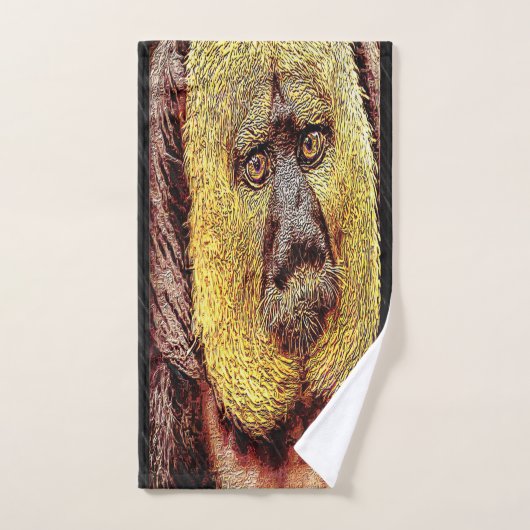 Primaire modellen: Saki-aap met witte gezicht Bad Handdoek (Handdoek)
