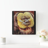 Primaire modellen: Saki-aap met witte gezicht Vierkante Klok (Huis)