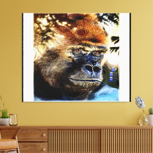 Primaire modellen: uitstekende Gorilla 01-01 Canvas Afdruk (Insitu (Woonkamer))