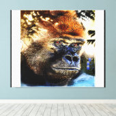 Primaire modellen: uitstekende Gorilla 01-01 Canvas Afdruk (Insitu (Houten vloer))