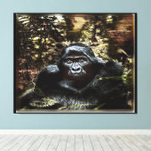 Primaire modellen: uitstekende Gorilla 02 Canvas Afdruk (Insitu (Houten vloer))