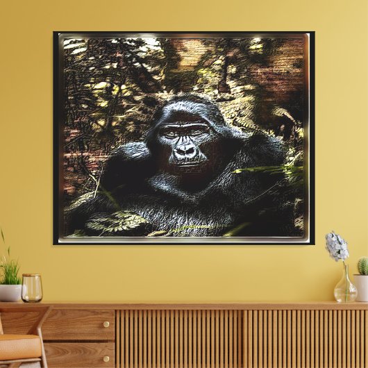 Primaire modellen: uitstekende Gorilla 02 Canvas Afdruk (Insitu (Woonkamer))