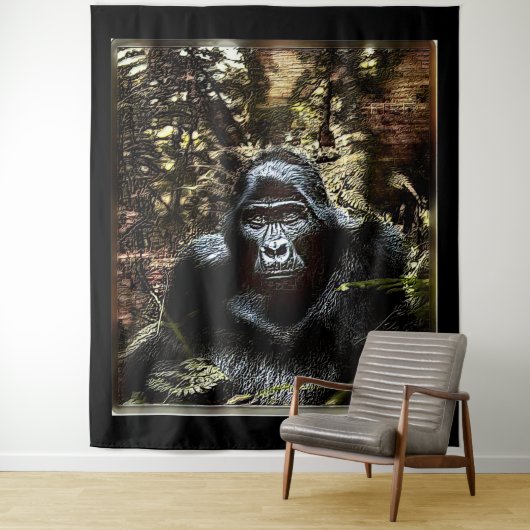 Primaire modellen: uitstekende Gorilla 02 Wandkleed (In situ)