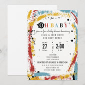 Primaire penseelstreek Abstract Unisex OH-Baby sho Kaart (Voorkant / Achterkant)