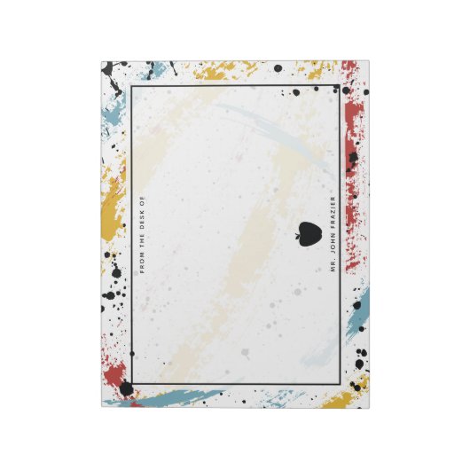 Primaire penseelstreken Abstracte kunstleraar Appl Notitieblok (Linkerzijde)