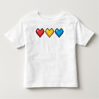 Primaire Pixel Hearts Kinder nieuwigheid T-shirt