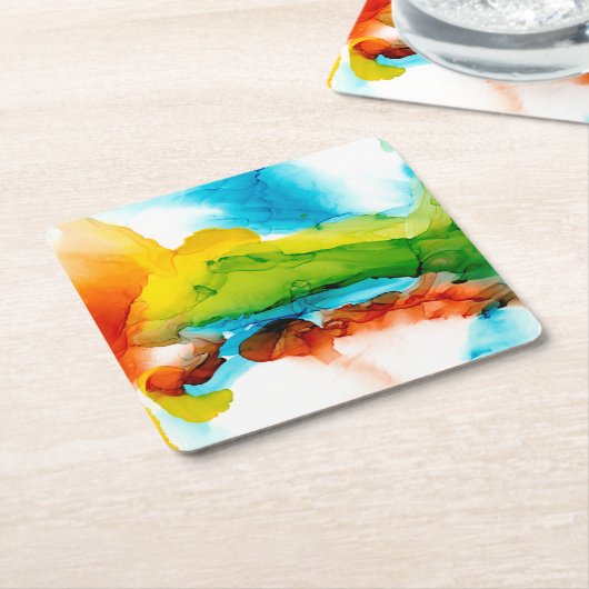 Primaire plug - Waterverven Kartonnen Onderzetters (Schuin)