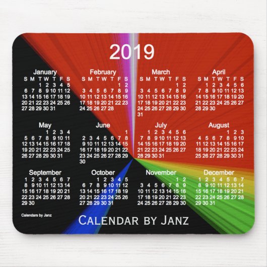 Primaire Point Calendar 2019 van Janz Muismat (Voorkant)