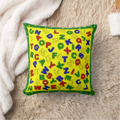 Primaire Polka Dots Alphabet-Green-Sq Pillow Kussen (Deken)