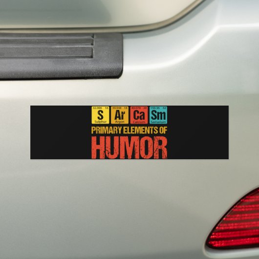 Primaire Sarcasm-elementen van de Humor Bumpersticker (Op auto)