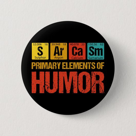Primaire Sarcasm-elementen van de Humor Ronde Button 5,7 Cm (Voorkant)