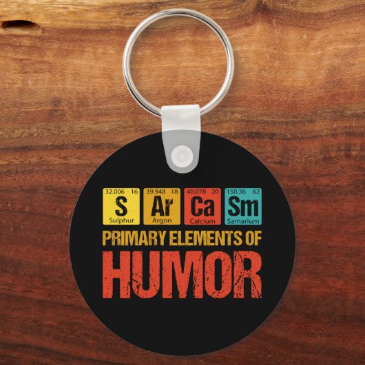 Primaire Sarcasm-elementen van de Humor Sleutelhanger (Achterkant)