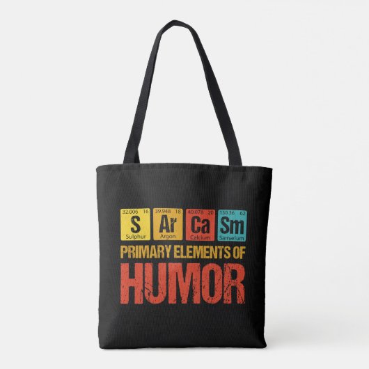 Primaire Sarcasm-elementen van de Humor Tote Bag (Achterkant)