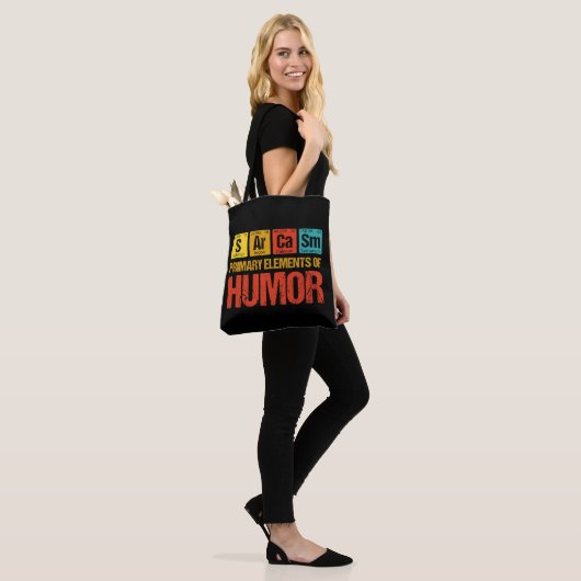 Primaire Sarcasm-elementen van de Humor Tote Bag (Op model)