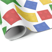 Primaire Speelgoed Bouwstenen Patroonafdrukken Cadeaupapier (Rol Hoek)