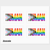 Primaire vlag voor menselijke inclusiviteit rechthoekige sticker (Vel)