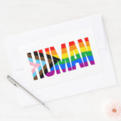 Primaire vlag voor menselijke inclusiviteit rechthoekige sticker (Envelop)