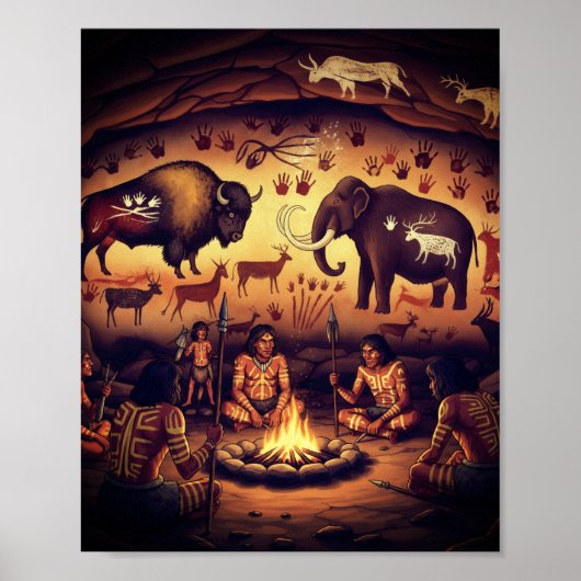 Primal Community Cave Art Poster (Voorkant)