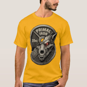 Primal Iron Wolf Gym Gewichtplaat Grafische T-Shir T-shirt