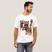 Primal Leap: Drie Energetische Tijgers T-shirt (Voorkant volledig)