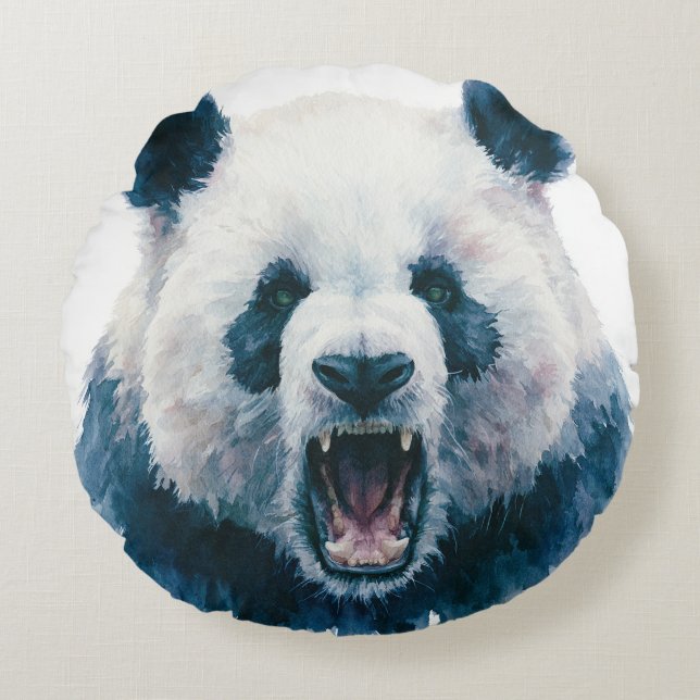 Primal Power 005 – Panda Rond Kussen (Voorkant)