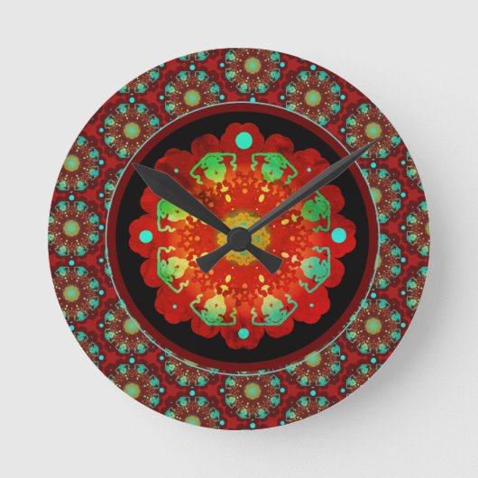 Primal Rhythms Mandala Patroon Ronde Klok (Voorkant)