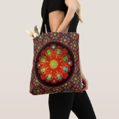 Primal Rhythms Mandala Patroon Tote Bag (Dichtbij)