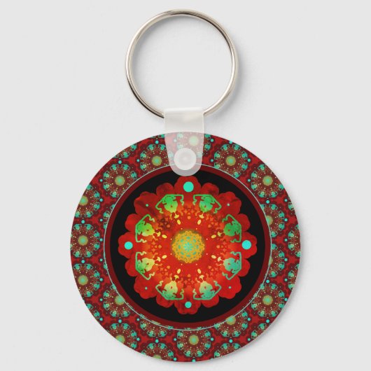 Primal Rhythms Mandala Pattern Sleutelhanger (Voorkant)