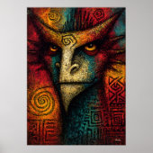 Primal Spirit Mask Abstract – Expressionistische s Poster (Voorkant)