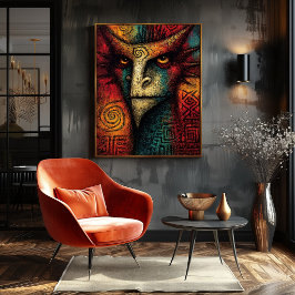 Primal Spirit Mask Abstract – Expressionistische s Poster