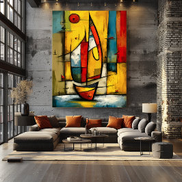 Primal Voyage — Abstract Expressionistische Zeilbo Poster