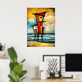 Primal Watch — Abstract Expressionistische Toren a Poster (Thuiskantoor)