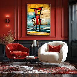 Primal Watch — Abstract Expressionistische Toren a Poster