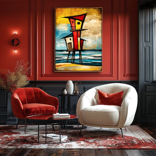 Primal Watch — Abstract Expressionistische Toren a Poster