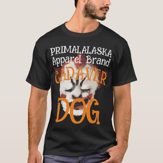 PRIMALALASKA LIJKHOND KLEDINGMERK T-SHIRT (Voorkant)