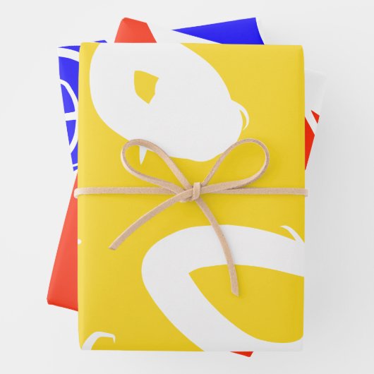 Primary colours set Wrapping Paper flat sheets (In situ)