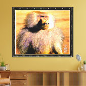 Primate Models: Hamadryas baboon 01 Canvas Afdruk (Insitu (Woonkamer))
