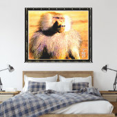 Primate Models: Hamadryas baboon 01 Canvas Afdruk (Insitu (Slaapkamer))